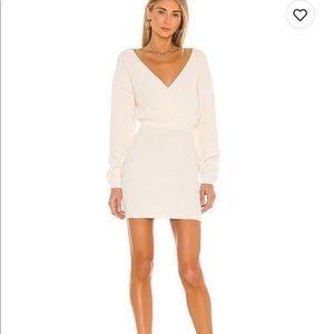 Tularosa Mia Surplice Mini Dress Ivory XS